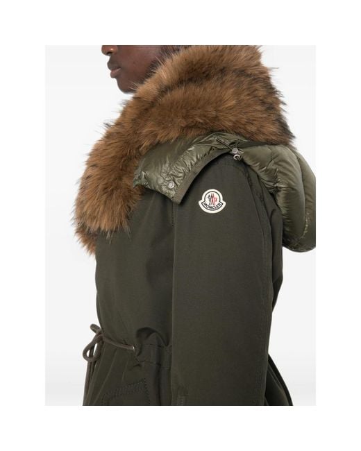 Moncler Green Halicte Long Down Parka