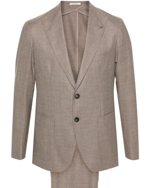 Tagliatore Brown Virgin-Wool-Blend Suit for men