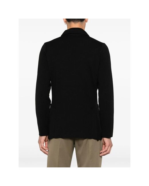 Lardini Black Double-Breasted Wool Jacket for men