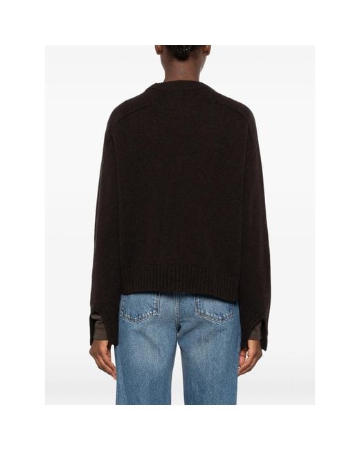 Soeur Black Will Raglan-Sleeve Ribbed-Trim Sweater