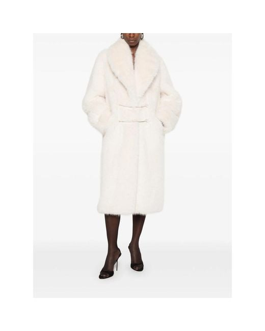 Dondup White Chain-Detail Coat