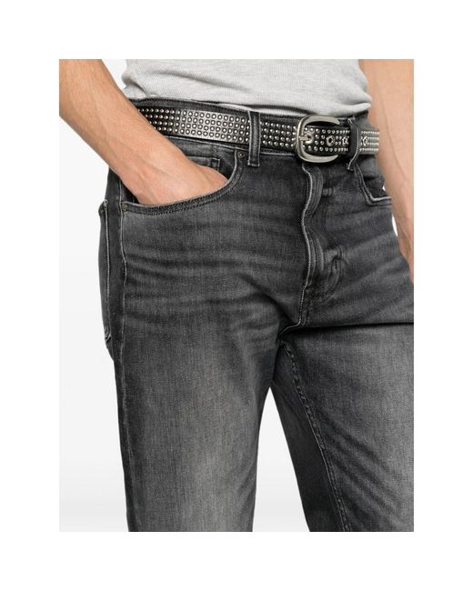 7 For All Mankind Gray Faded-Effect Jeans for men