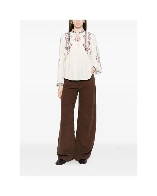 Lois Brown High-Waisted Trousers