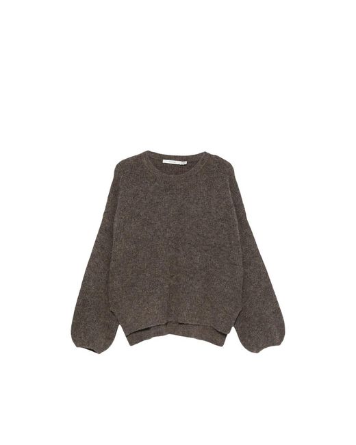 Gestuz Brown Alpha Balloon-Sleeves Sweater