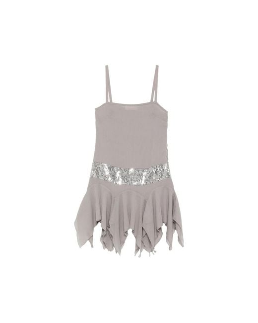 GIMAGUAS Gray Leila Sequin-Embellishment Mini Dress