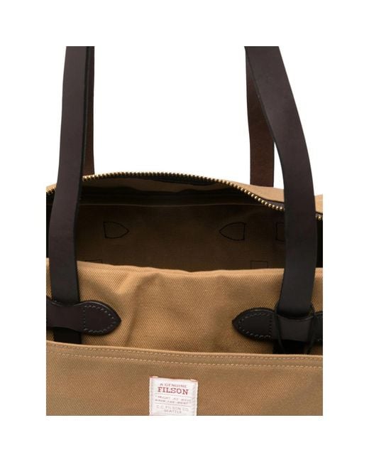 Filson Brown Rugged Twill Tote Bag for men
