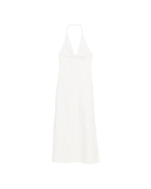 Sir White Halterneck Embroidered Dress