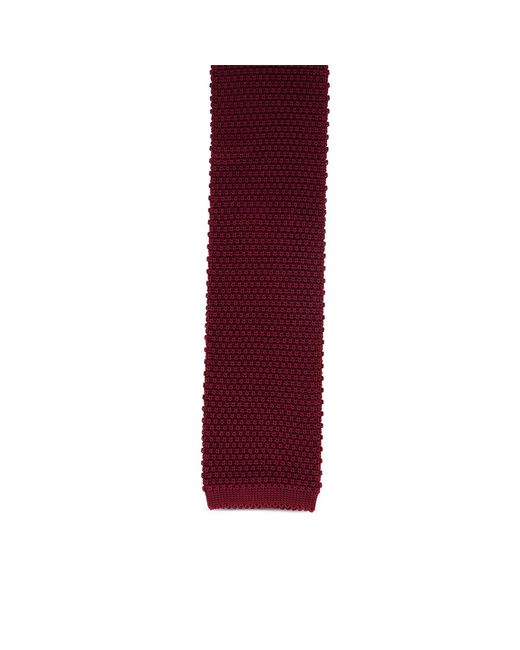 Brunello Cucinelli Red Knitted Silk Tie for men