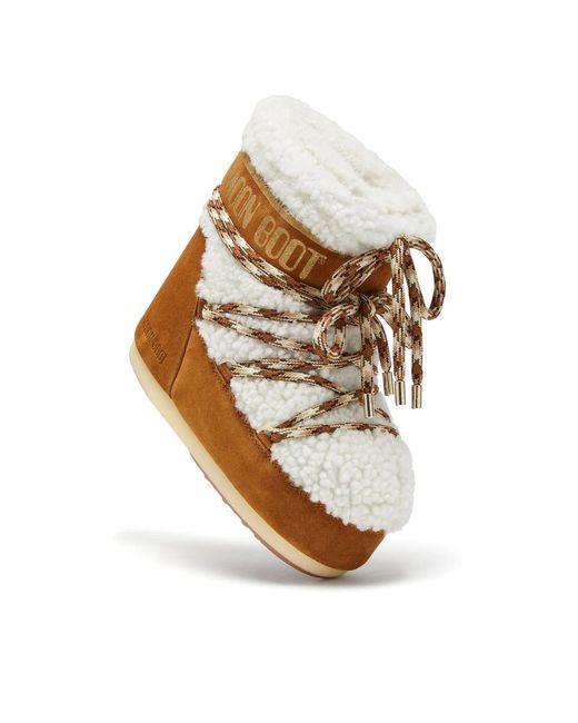 Moon Boot Brown Icon Low Shearling Boots