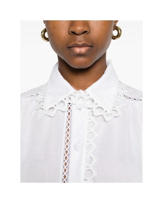 LES FILLES D'EVA White Lace-Trim Mini Dress