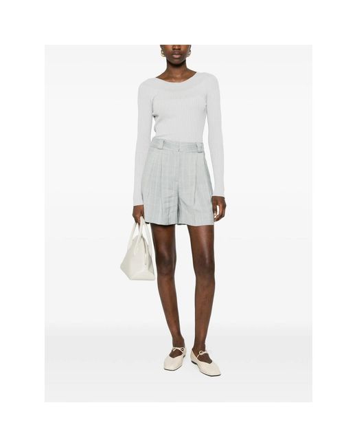 Blazé Milano Gray After You Fell Pinstripe Pleated Shorts