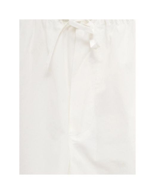 Baserange White Kolla Drawstring Cotton Shorts