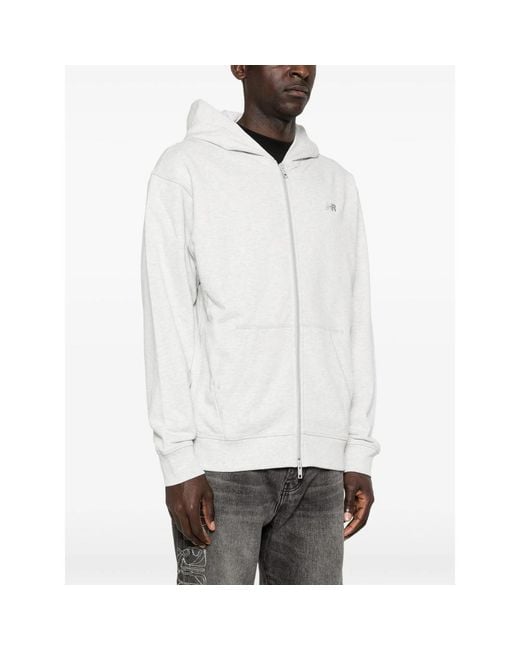 New Balance White Hooded Zip Hoodie for men