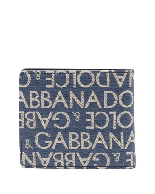 Dolce & Gabbana Blue Jacquard-logo Wallet for men