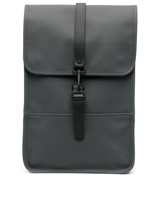 Rains Gray Two-tone Buckle-detail Backpack for men