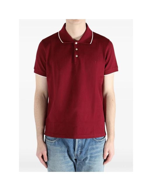 Saint Laurent Red Polo Shirts for men
