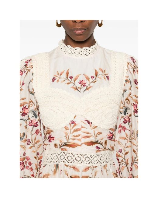 Farm Rio Pink Royal Garden Midi Dress