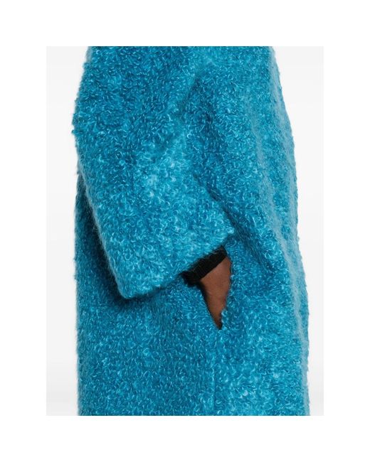Gianluca Capannolo Blue Wool-Blend Coat