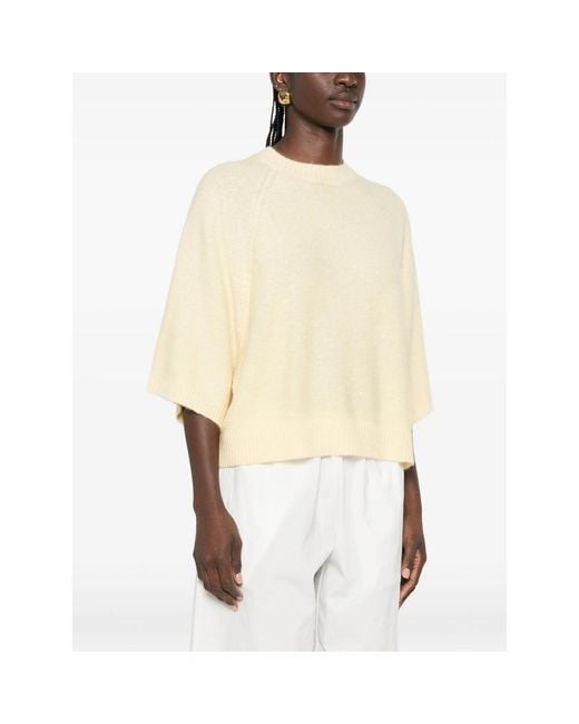 Fabiana Filippi Natural Sequin-Embellished Raglan-Sleeve Sweater