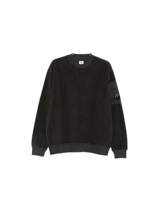 C P Company Black C. P. Company Lens-Detail Pocket Sweatshirt for men