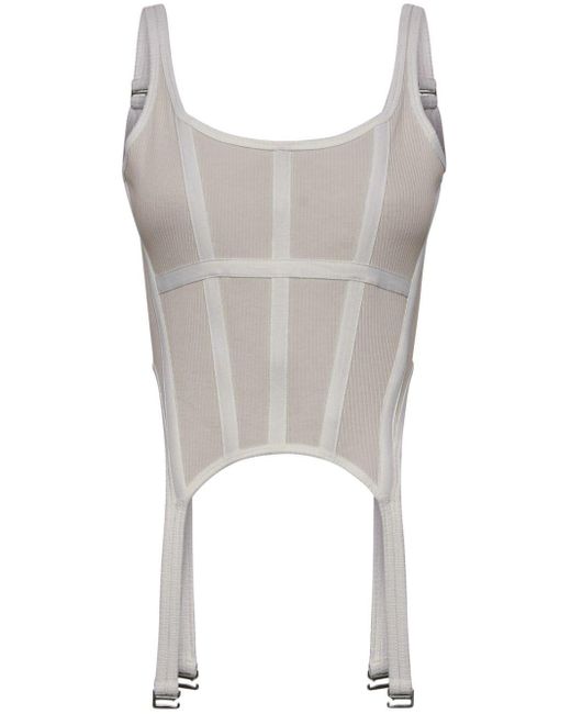 Dion Lee Gray Corset-style Organic-cotton Tank Top
