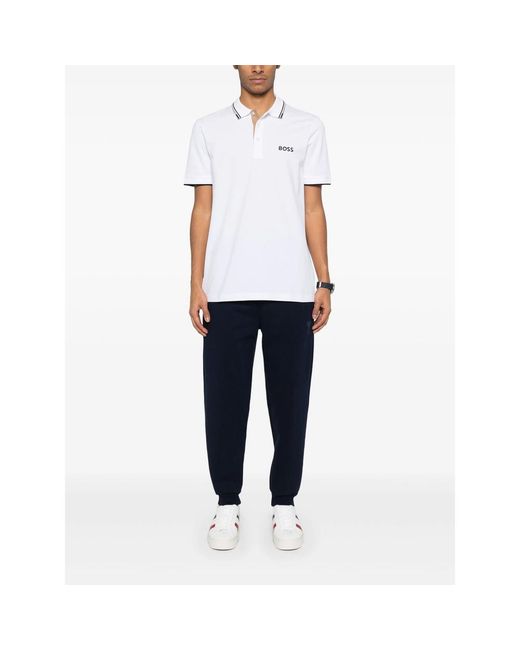 Boss White Active Paddy Regular-Fit Polo Shirt for men