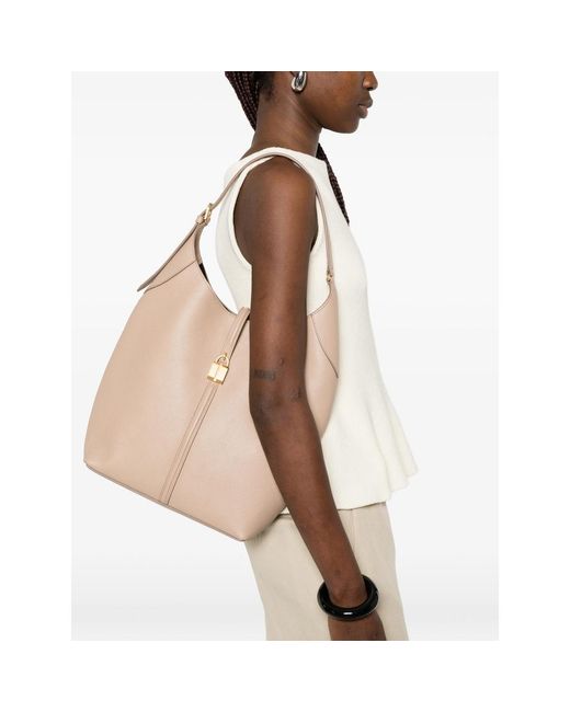 DeMellier London Natural Large Siena Padlock-Detail Bucket Bag