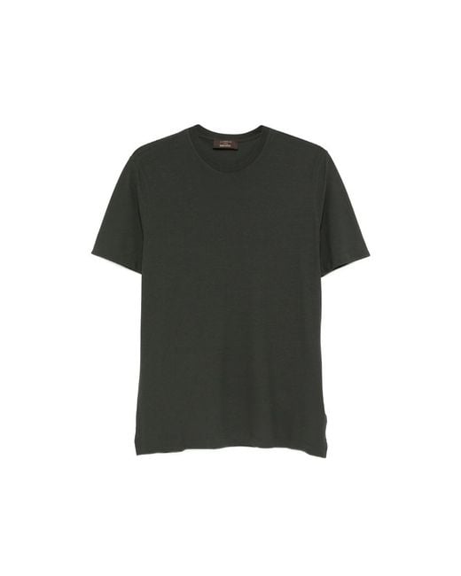 Zanone Green Roubd-Neck T-Shirt for men