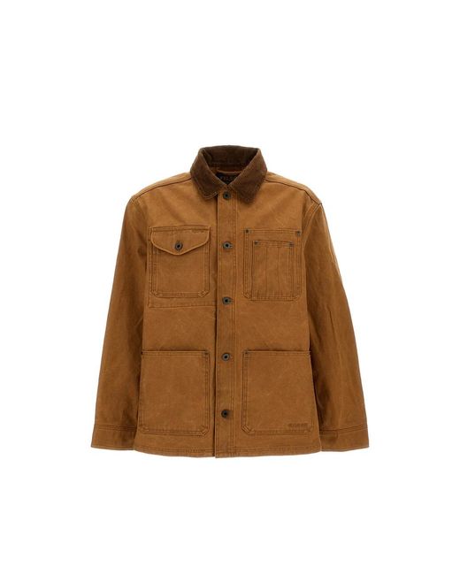 Filson Brown Corduroy-Collar Shirt Jacket for men