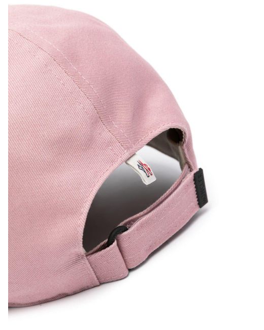 3 MONCLER GRENOBLE Pink Logo-Appliqué Cotton Hat