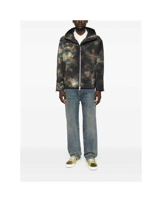 Cole Buxton Brown Camouflage-Pattern Hooded Jacket for men
