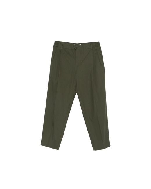 BRIGLIA Green Manhattans Pleated Trousers for men