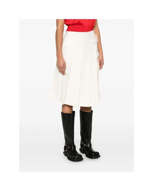 DUNST White Pleated Wrap Skirt