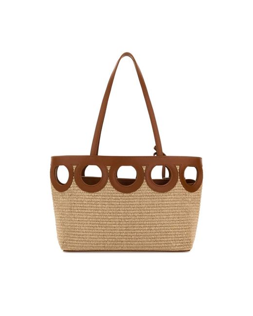 Ferragamo Brown Open-Top Cut-Out Tote Bag