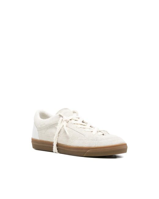 Santha White Love Cut Paneled Sneakers for men