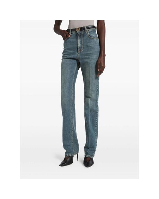 Balenciaga Blue Pressed-Crease Jeans