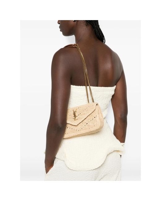 Saint Laurent Metallic Mini Lou Lou Logo-Detail Shoulder Bag