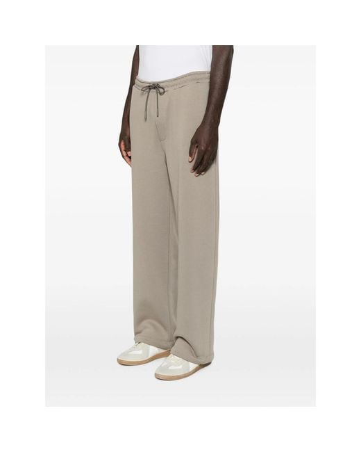 Woc Gray Drawstring-Waist Track Pants for men