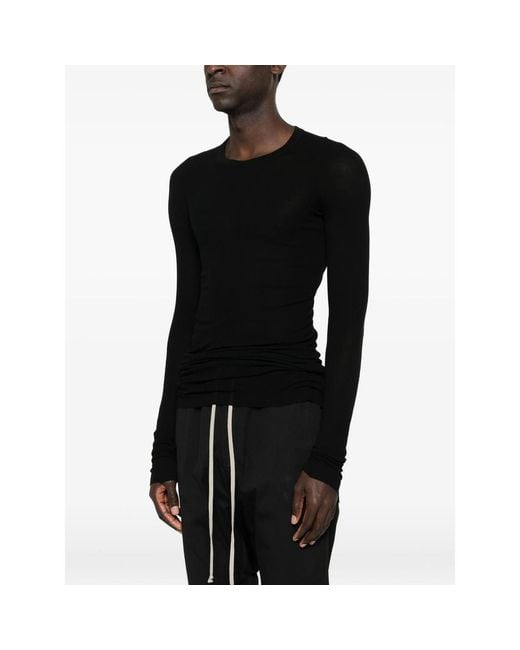 Rick Owens Black Rib Ls Tshirt for men