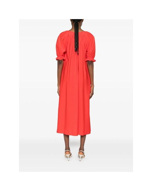 Stine Goya Red Dress With Ruffles And Bow