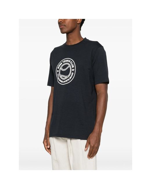 Boss Black Cotton-Jersey T-Shirt With Tennis-Themed Artwork for men