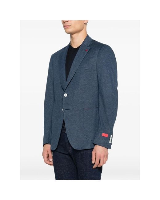 Isaia Jackets Blue for men