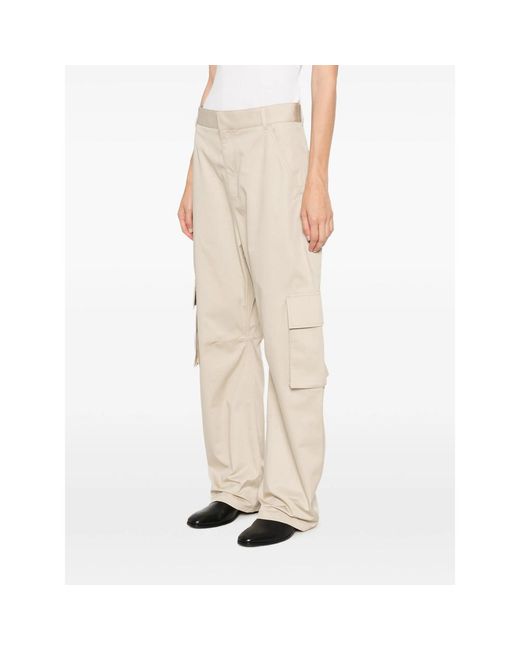 Balenciaga Natural Relaxed Cargo Trousers