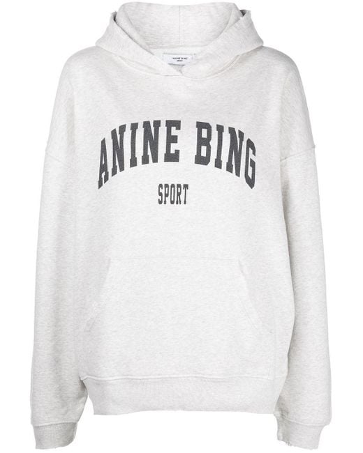 Anine Bing Gray Harvey Logo-Print Sweatshirt