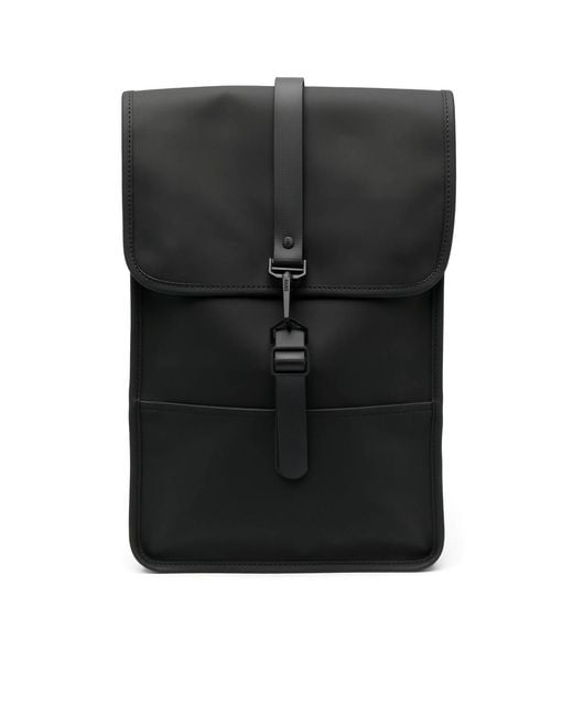 Rains Black Mini W3 Carabiner-Fastening Backpack