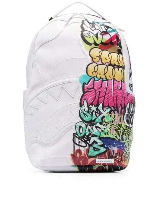 Sprayground Gray Graffiti-print Backpack for men