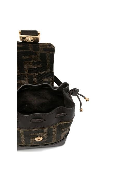 Fendi Black Nano Backpack Patterned Charm