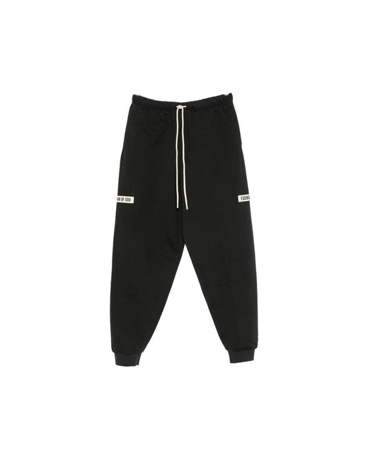 Fear Of God Black Classic Fit Drawstring Track Pants for men