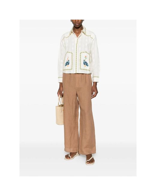 Baserange Brown Elasticated-Waistban Trousers