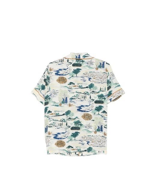 Olivia Von Halle Blue Yves Cadaqués Printed Pajamas